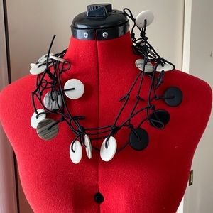 Igor Dobranic Black Cord & Button Necklace